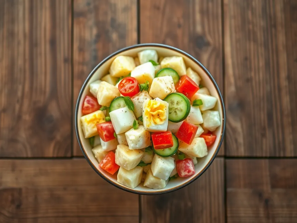 Картофельный салат быстрый вариант с яйцом