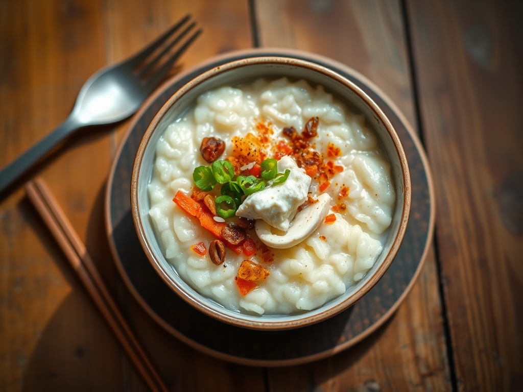 Рисовая каша конджи без спешки с куриным филе