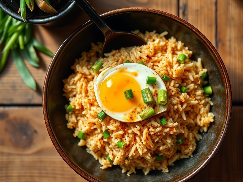 Жареный рис с лимоном с овощами