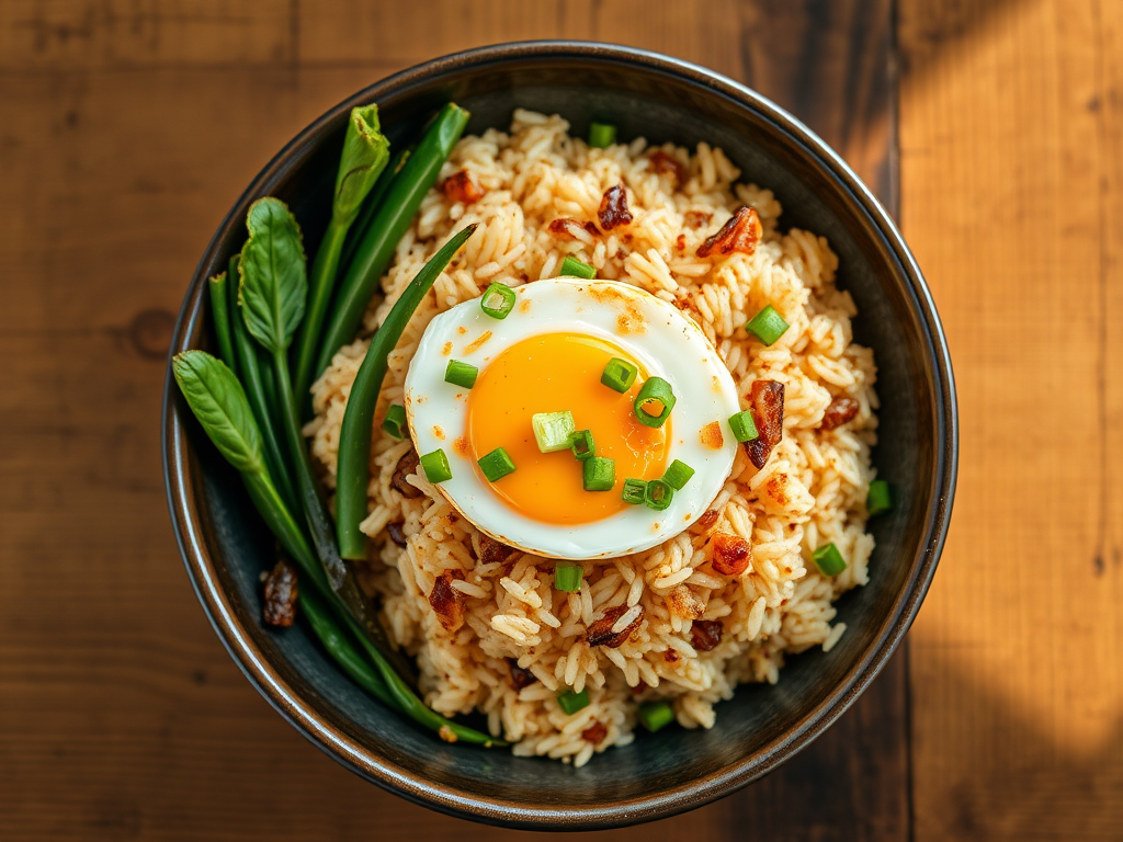 Жареный рис с лимоном с креветками