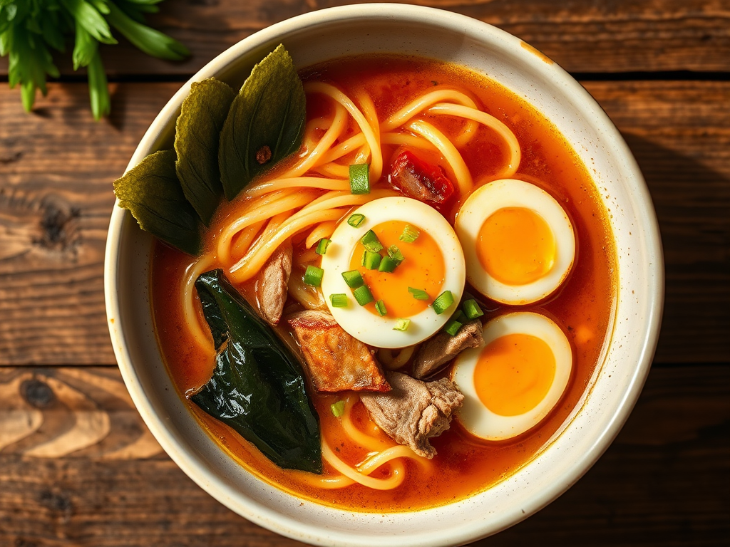 Рамен упрощённый по-домашнему с креветками