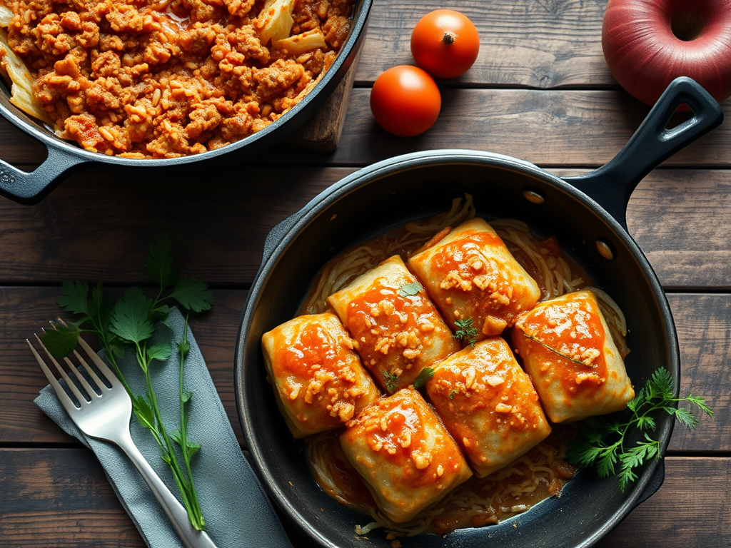 Ленивые голубцы для семьи с овощами