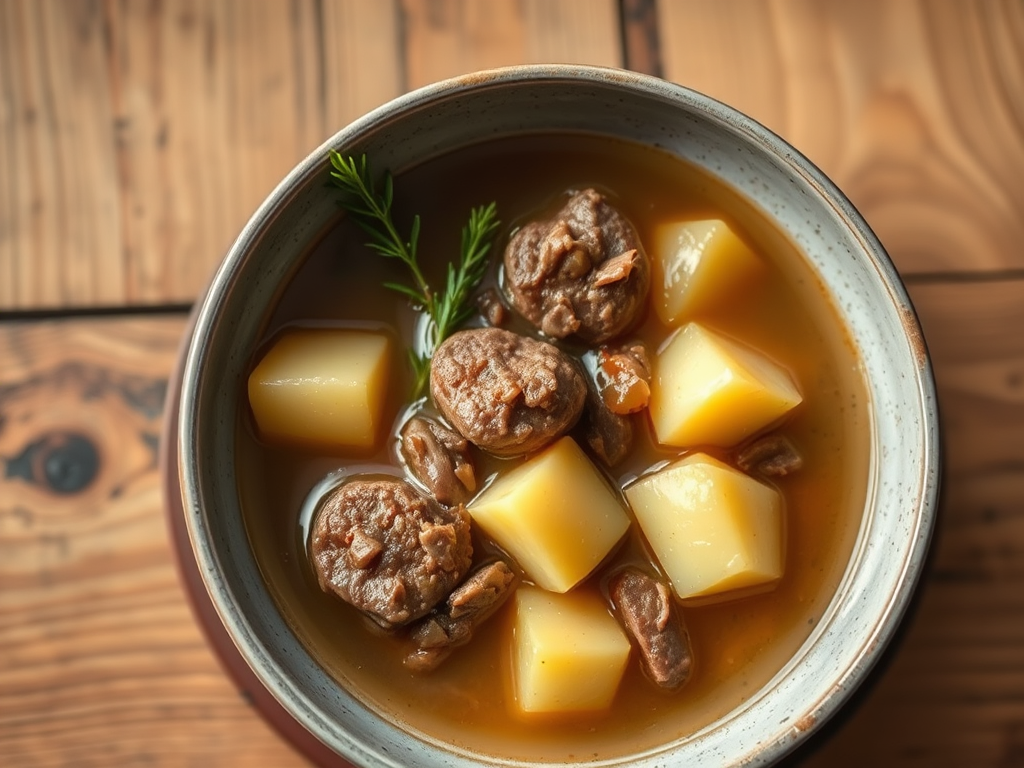 Тушёная картошка по-деревенски с тушёнкой