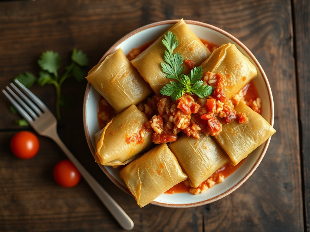 Голубцы по-кавказски быстрый вариант с куриным филе