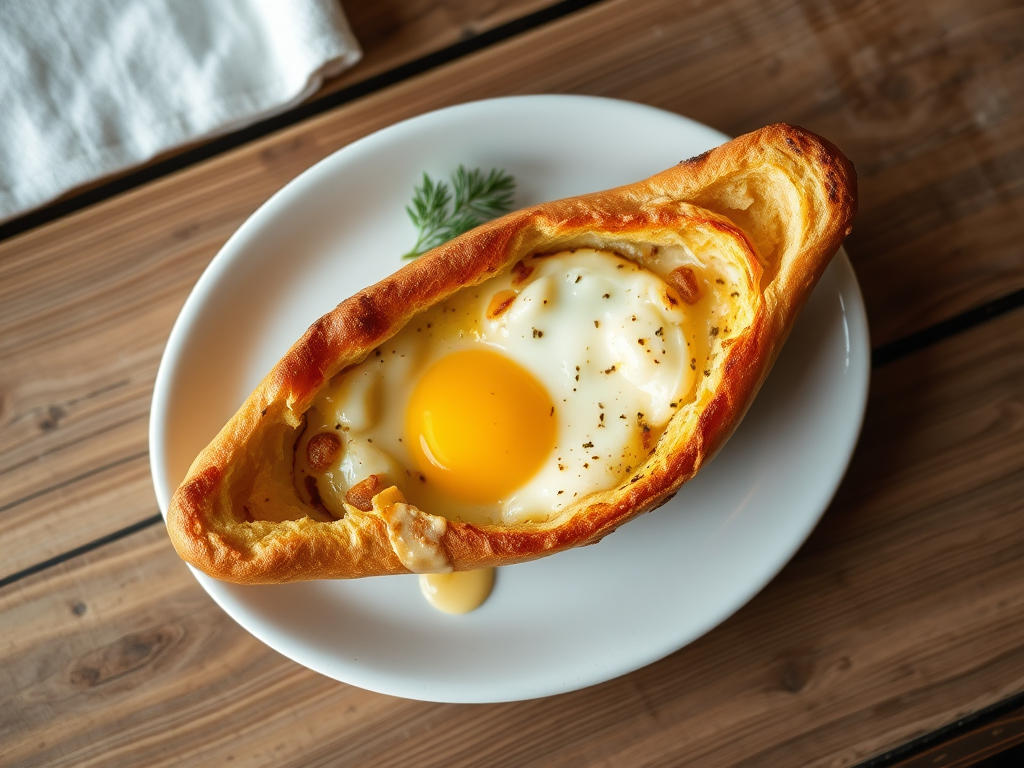 Хачапури с сырной подачей с сыром