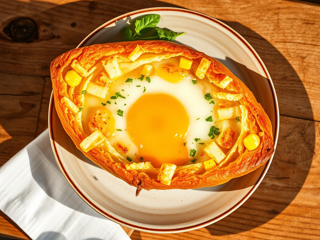 Хачапури на мангальный лад с яйцом