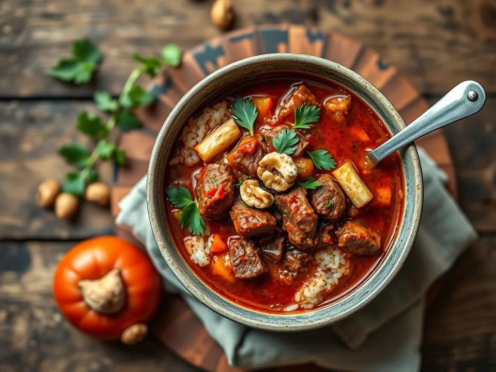 Харчо на мангальный лад с свининой