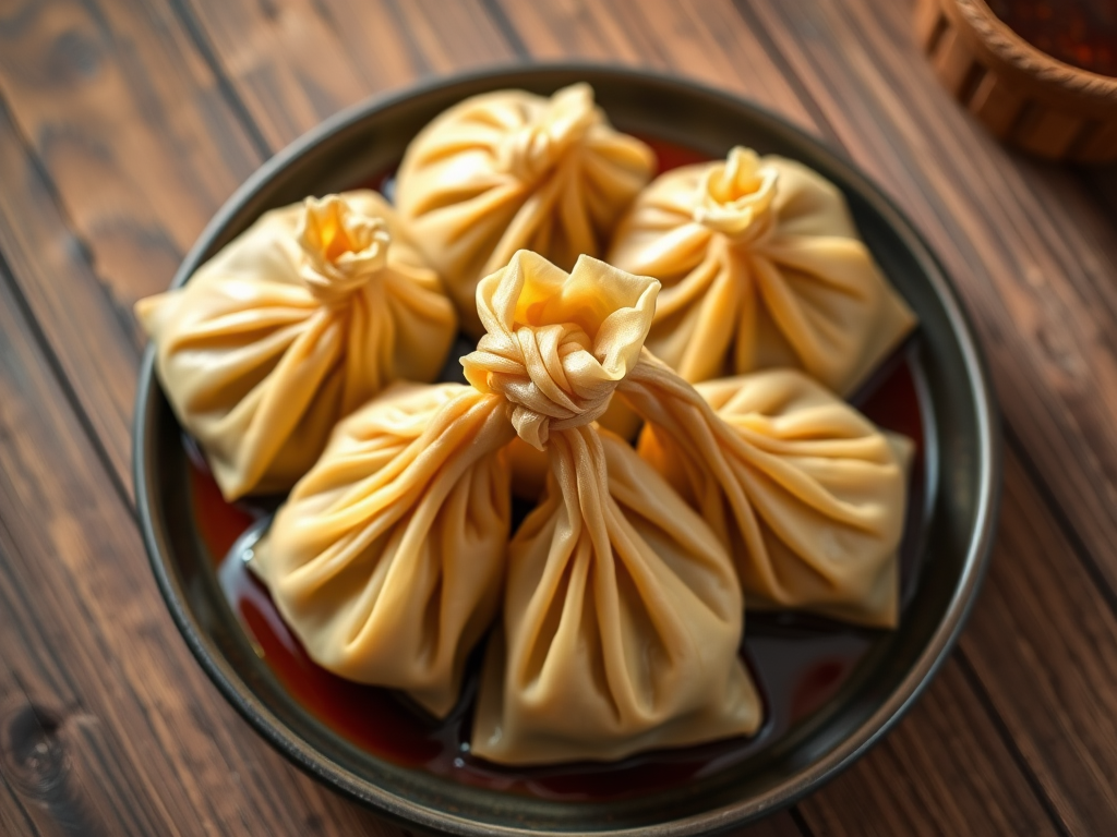 Хинкали упрощённые на мангальный лад с куриным филе