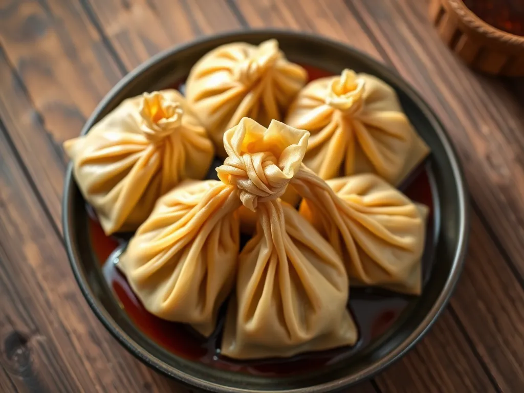 Хинкали упрощённые на мангальный лад с куриным филе