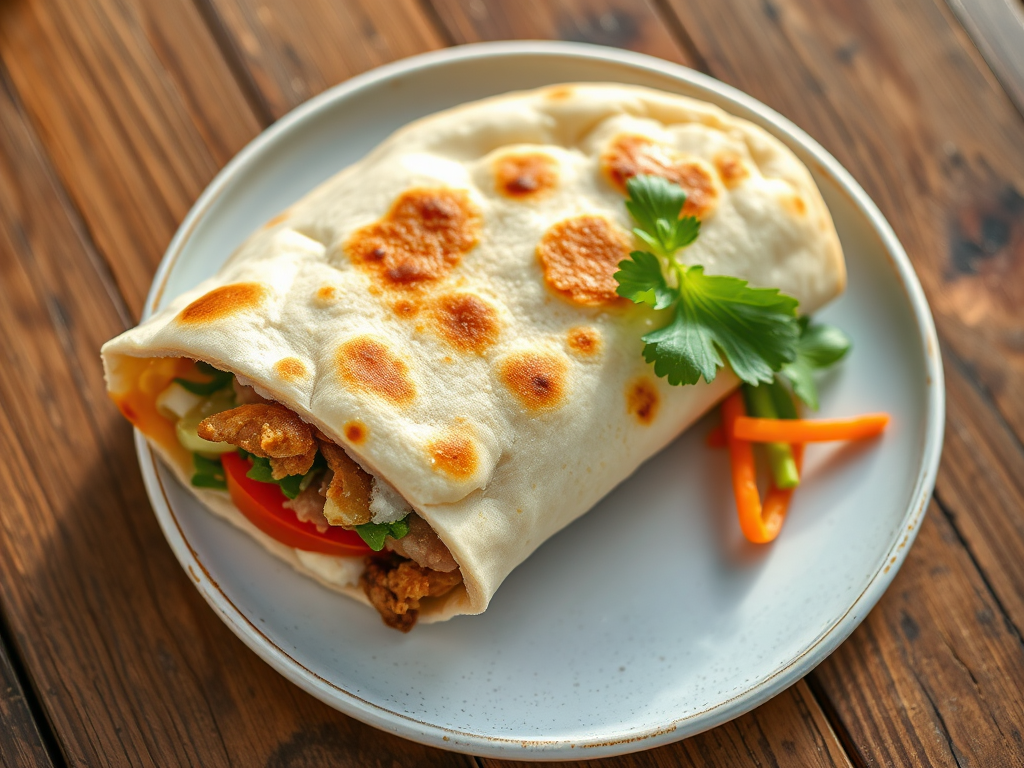 Лаваш с зеленью яркая версия и овощами