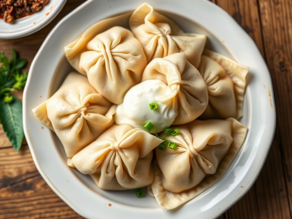 Манты в казанном стиле с овощами