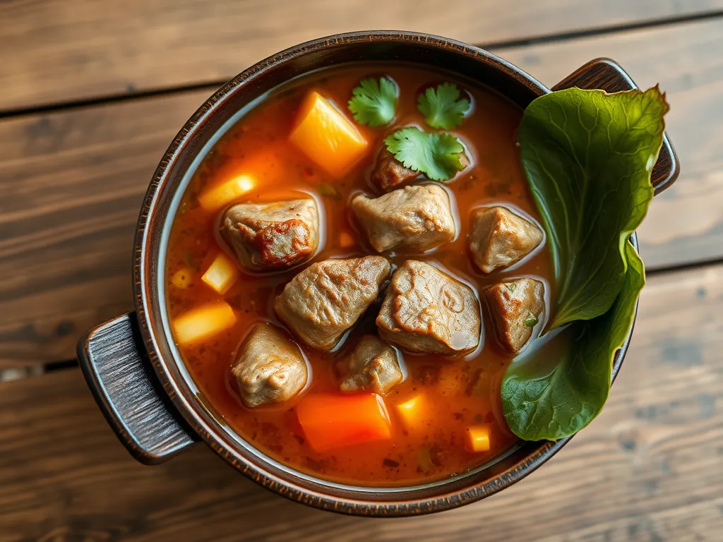 Шурпа с морковной базой с куриным бедром