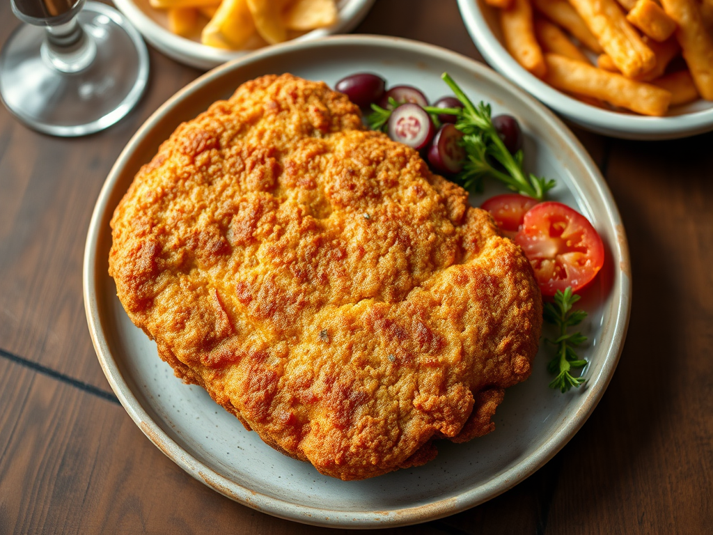 Шницель в греческом стиле с куриным филе