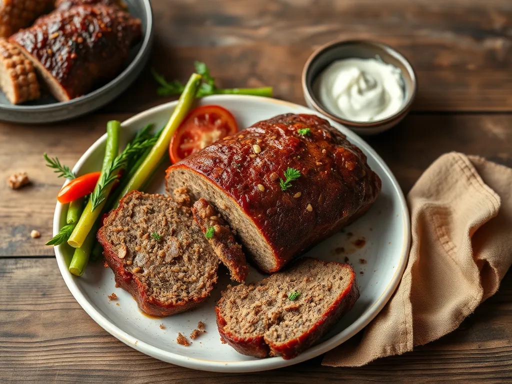 Мясной хлеб с яйцом