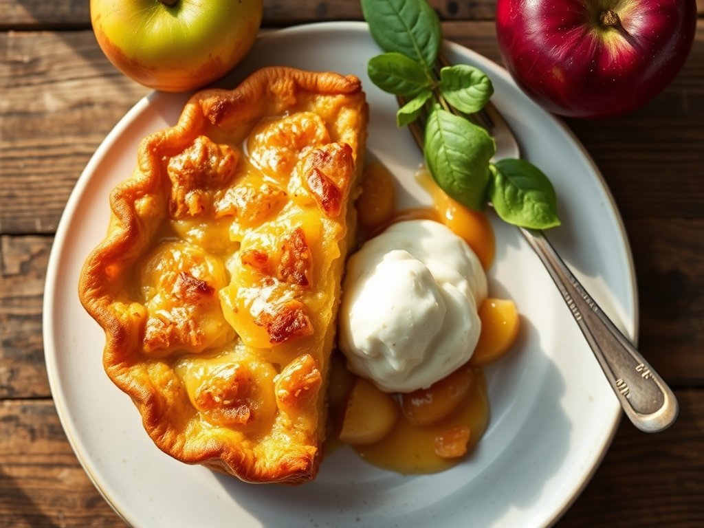 Яблочный пирог с творогом и мёдом