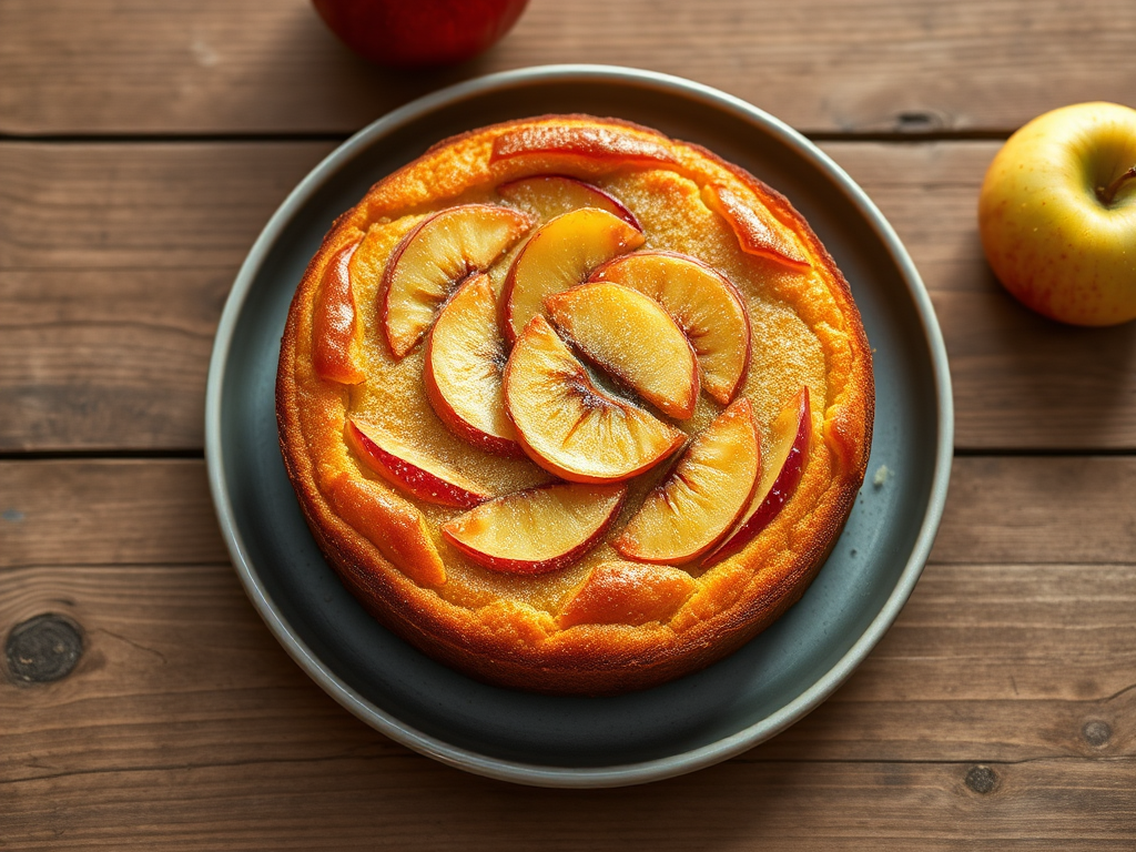 Шарлотка с овсянкой и яблоком