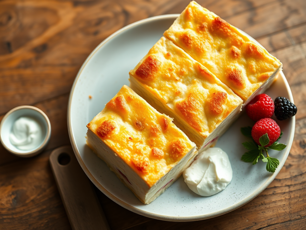 Творожная запеканка с яблоком и творогом