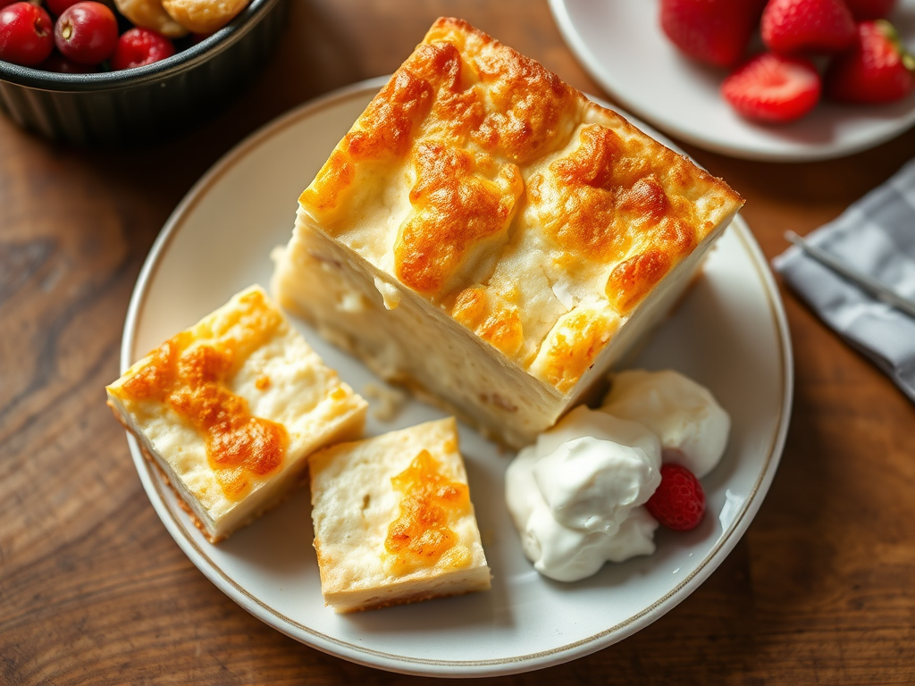Творожная запеканка с бананом и лимоном