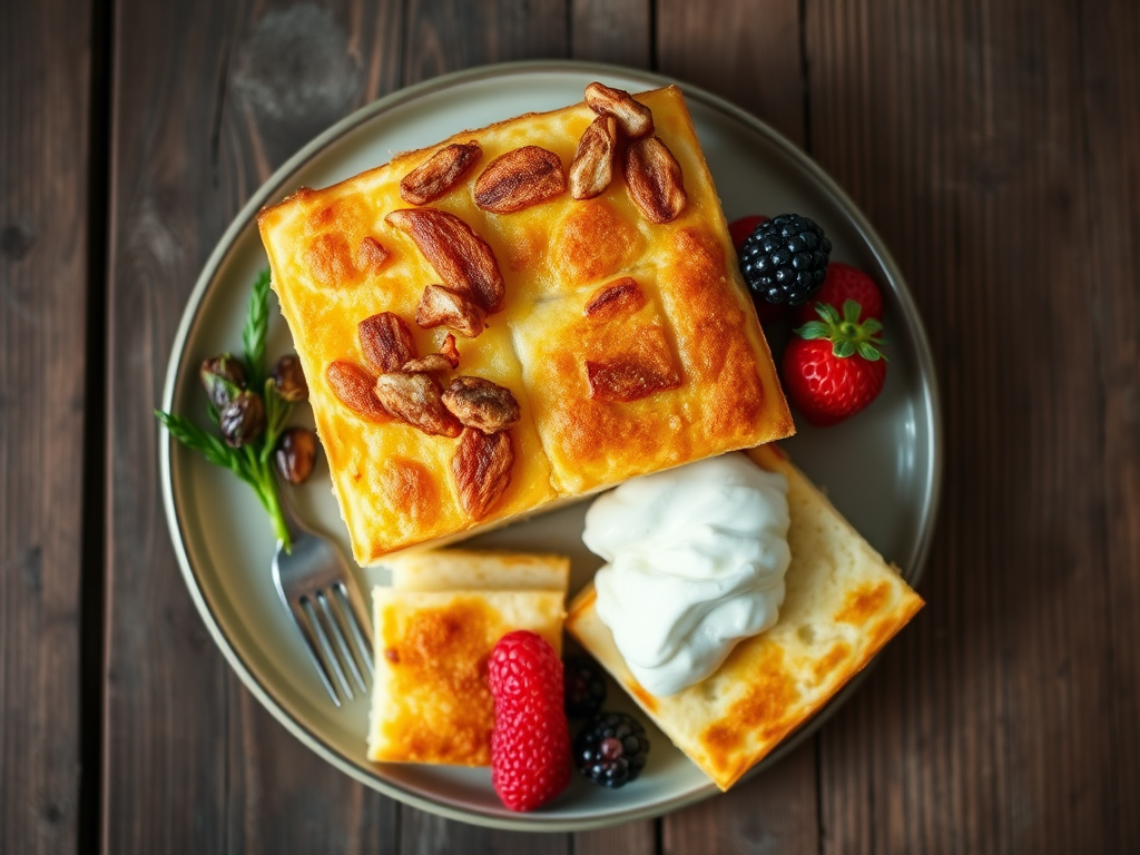 Творожная запеканка с шоколадом и сметаной