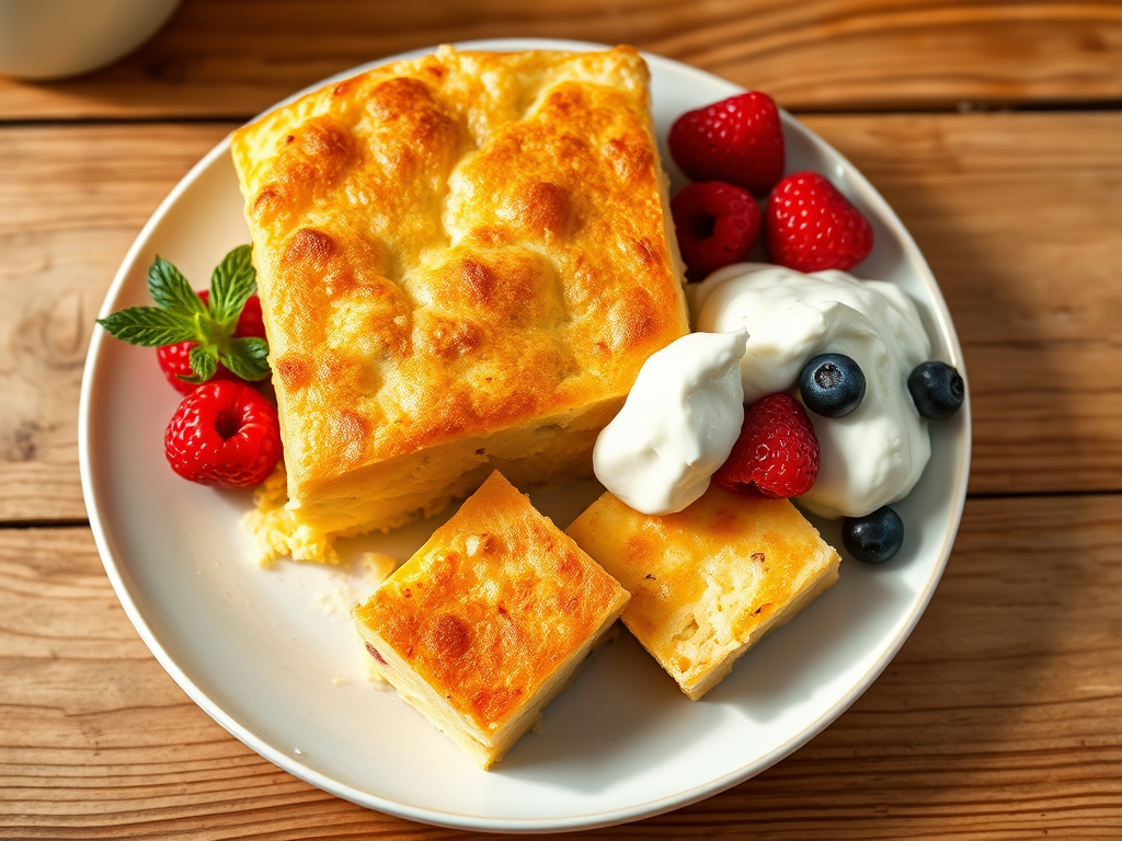 Творожная запеканка с творогом и мёдом