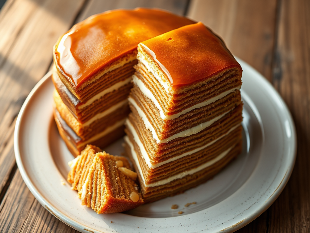 Медовый пирог с яблоками