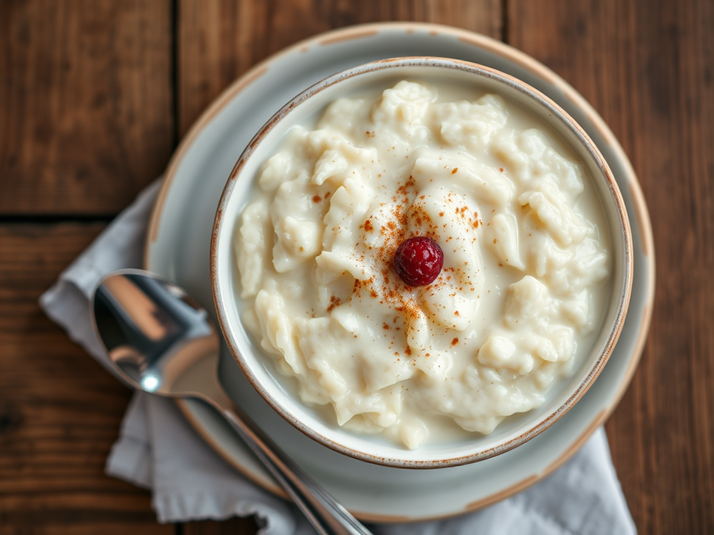 Рисовый пудинг с шоколадом и овсянкой
