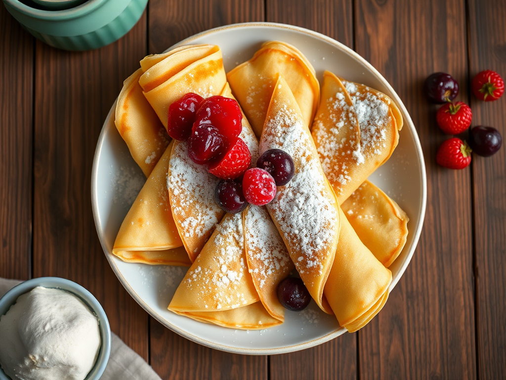 Сладкие блины с яблоками и мёдом