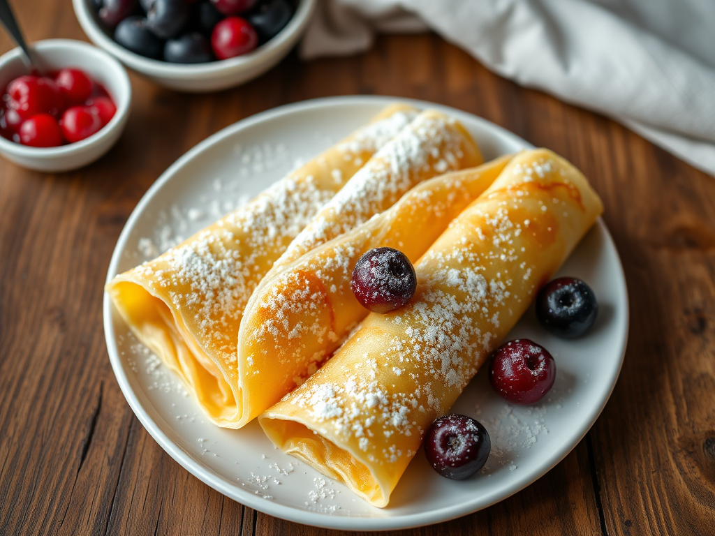 Сладкие блины с яблоком и лимоном