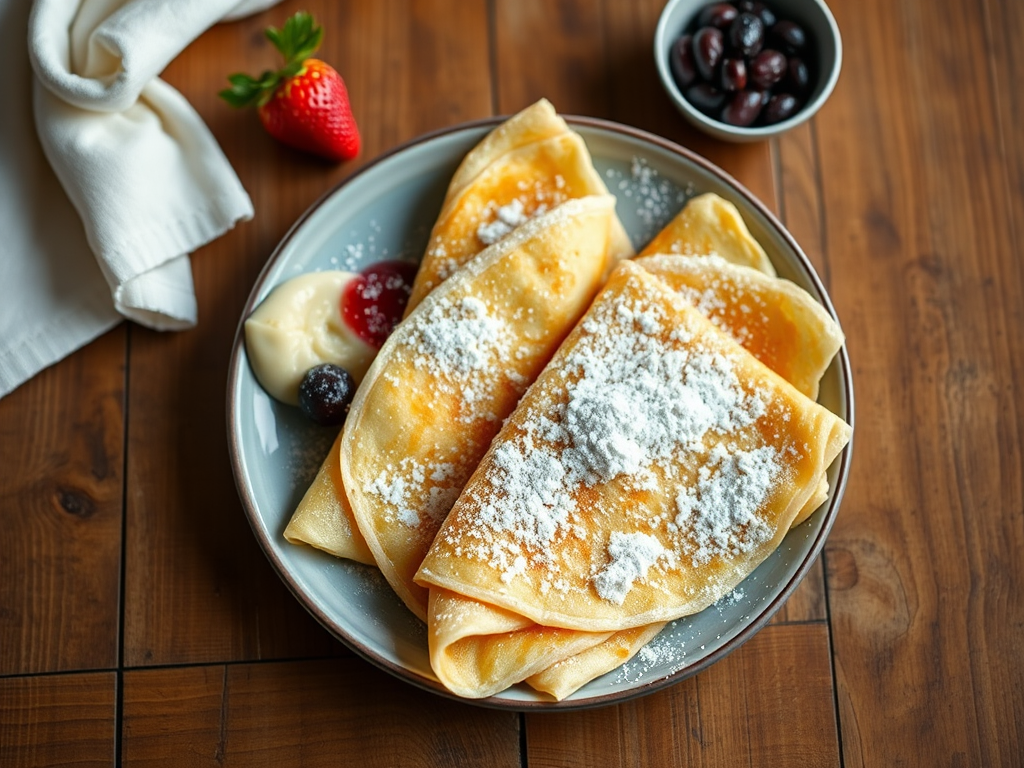 Сладкие блины с бананом и лимоном