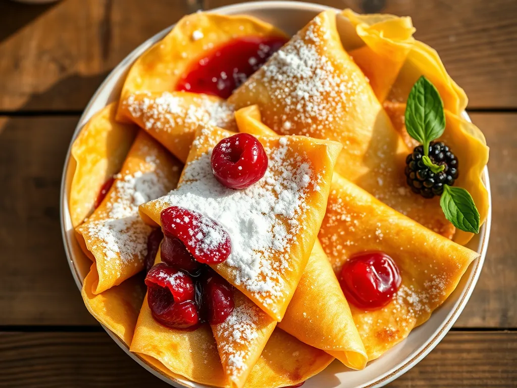 Сладкие блины с гранолой и йогуртом