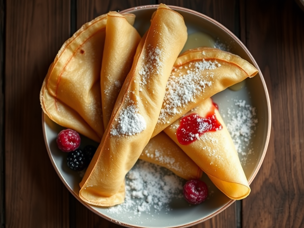 Сладкие блины с лимоном и творогом