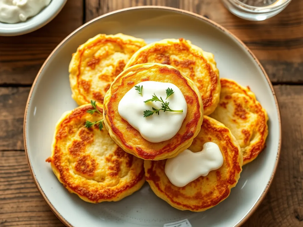 Сладкие сырники с йогуртом и мёдом