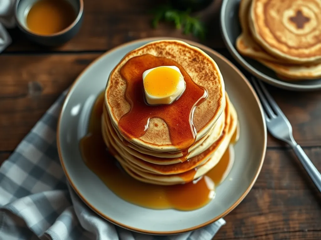 Мягкие вафельные панкейки с лимоном и мёдом