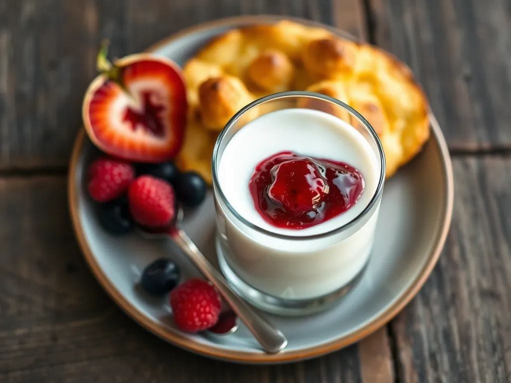 Йогуртовый пудинг с яблоками и мёдом