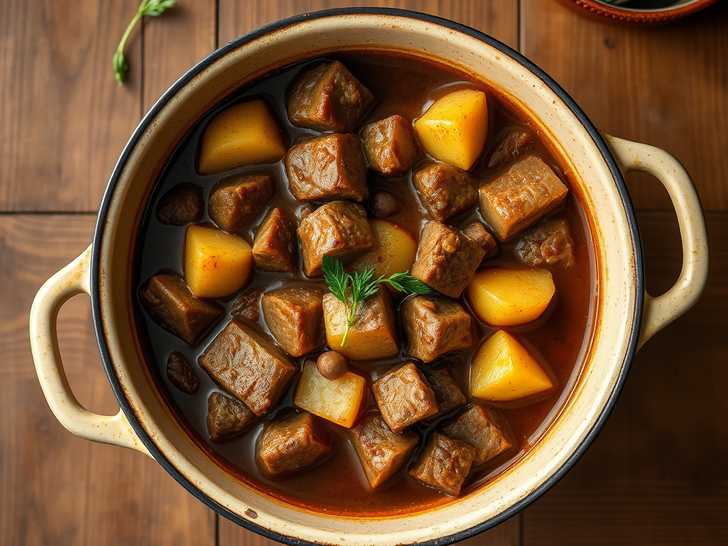 Говядина с картофелем со сливочным маслом