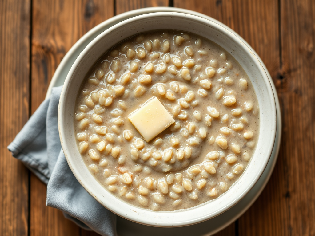 Гречневая каша с яблоком и сливочным маслом