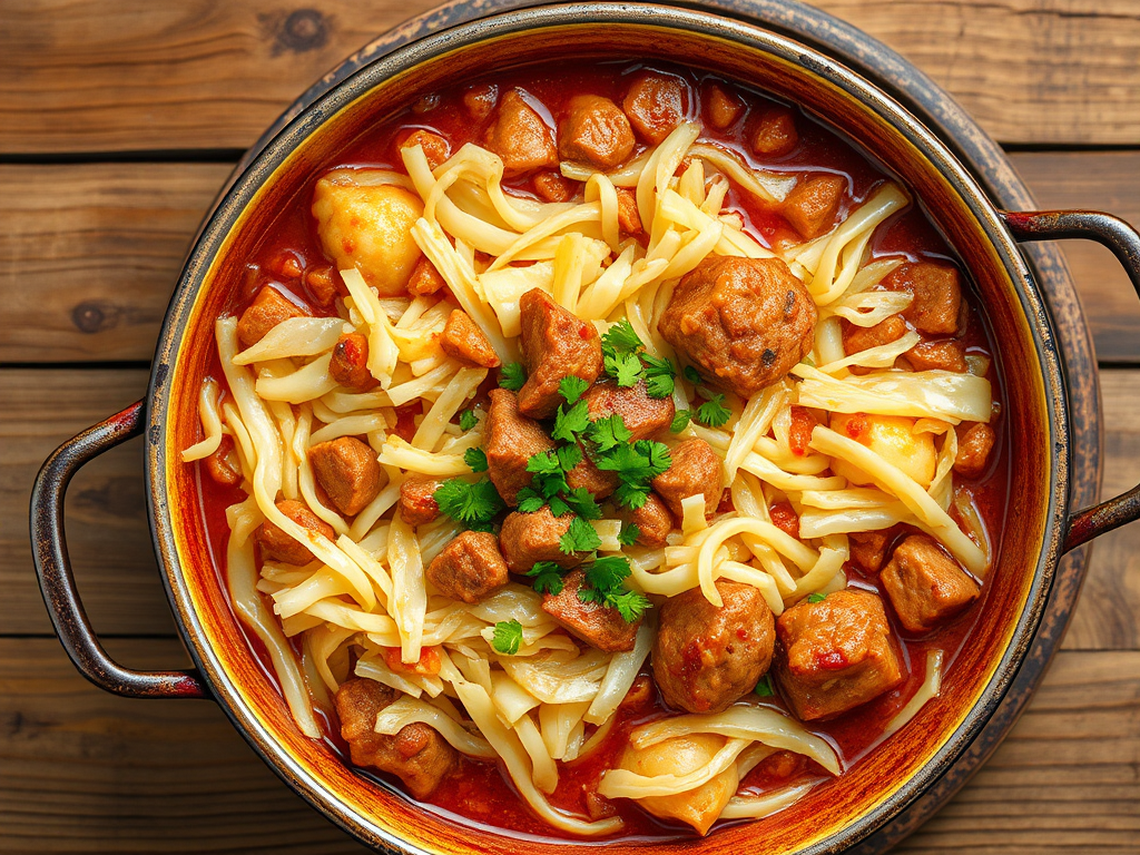 Капуста с мясом со сливочным маслом