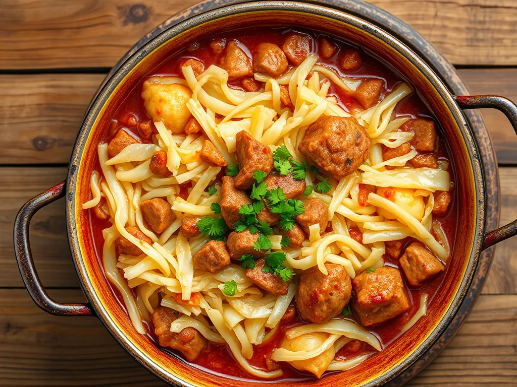 Капуста с мясом со сливочным маслом