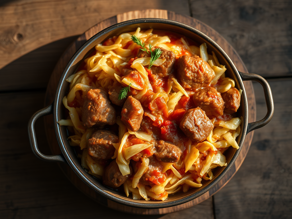 Капуста с мясом с сыром