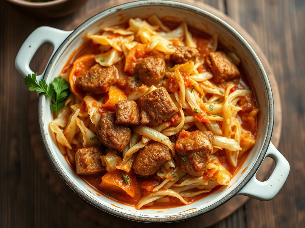 Капуста с мясом — классический вариант