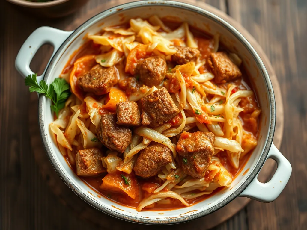 Капуста с мясом — классический вариант