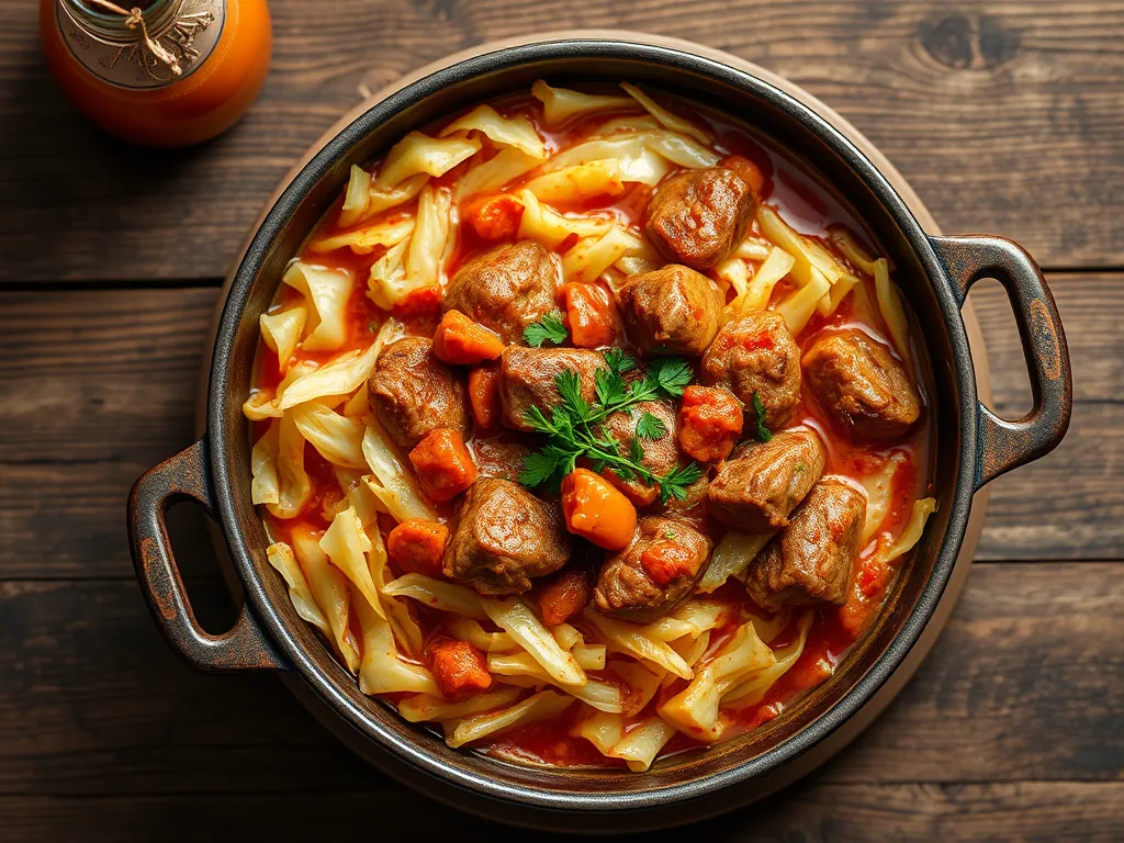 Капуста с мясом по-домашнему