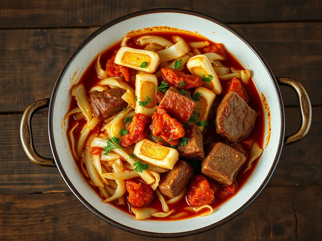 Капуста с мясом с пармезаном