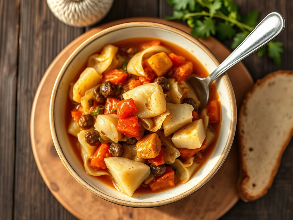 Тушёная капуста с сыром