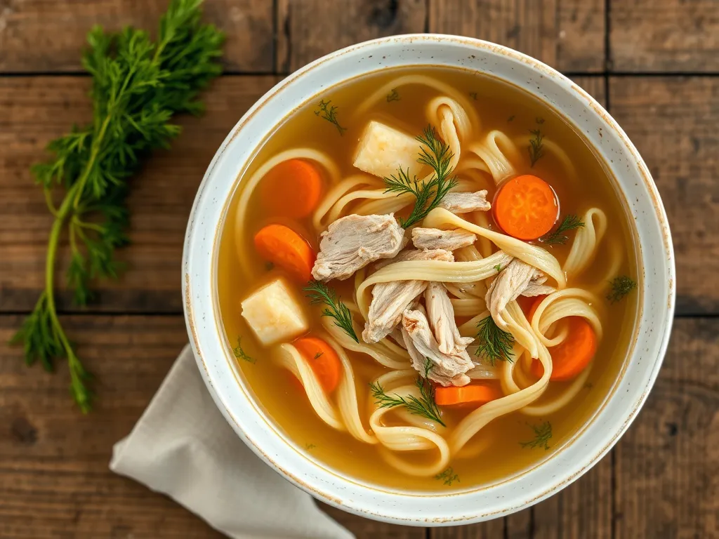 Куриный суп с лапшой с лимоном