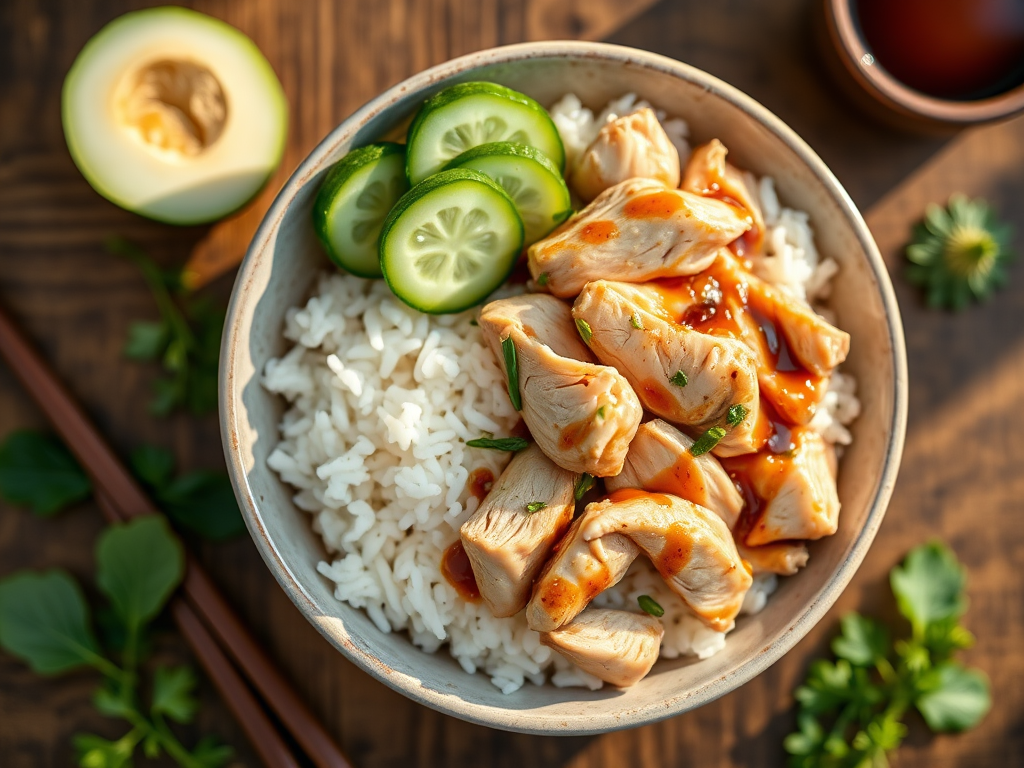 Куриная рисовая миска с капустой