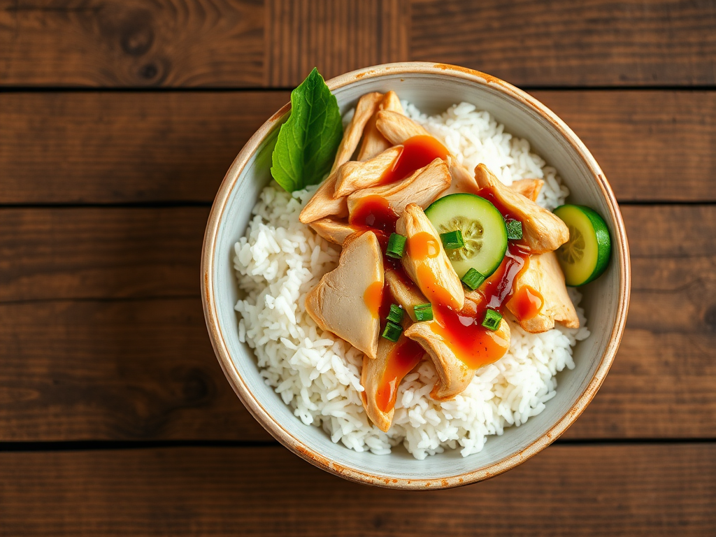 Куриная рисовая миска с сыром