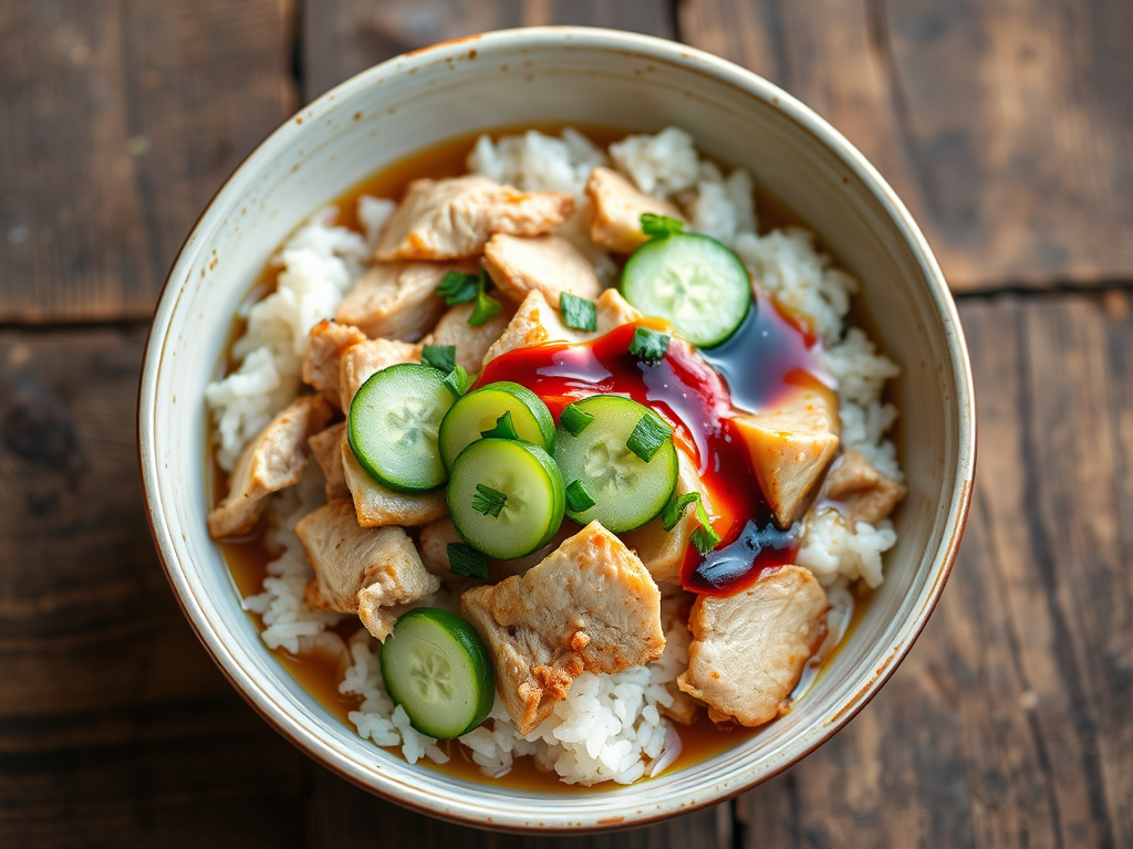 Куриная рисовая миска с томатами