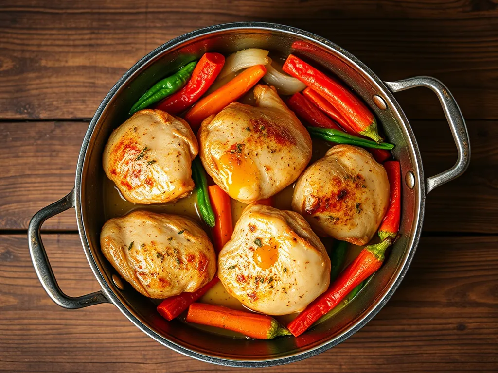 Куриная сковорода с овощами с сыром