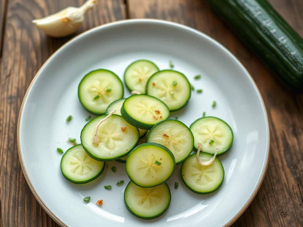 Огуречная закуска с чесноком